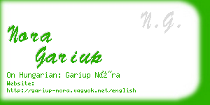 nora gariup business card